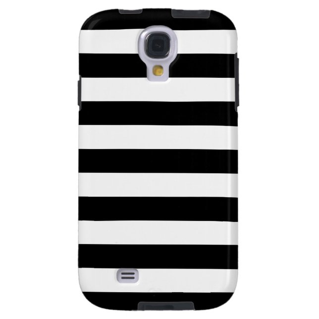 Bold Stripe Galaxy S4 Case in Black and White (Back)