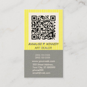 Bold Stripe QR Code Tech Business Card