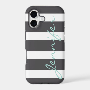Bold Striped iPhone 5 Barely There Case Charcoal