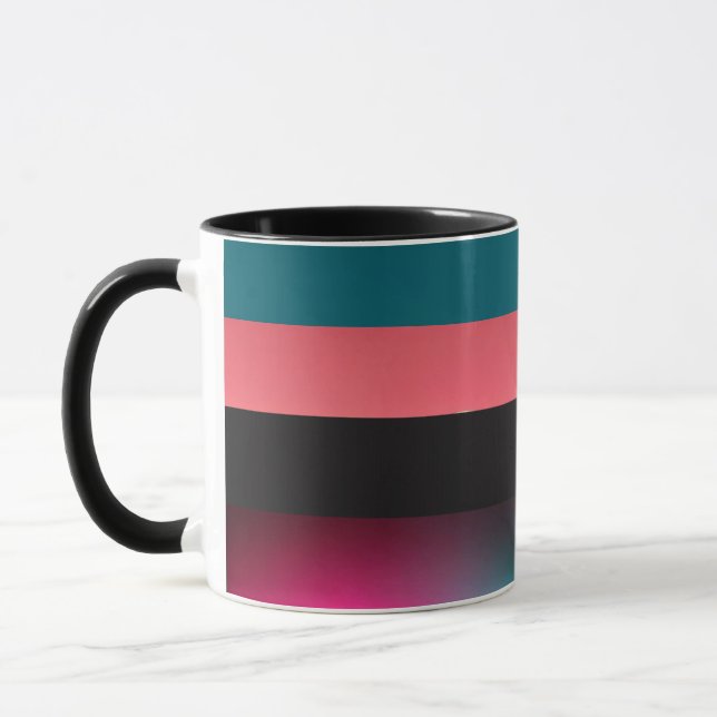 Bold Stripes Gradient Elegant Coffee Mug (Left)