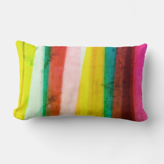 bold stripes in bright colours throw pillow (Front)