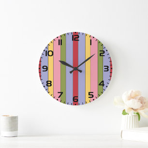Bold Stripes  Large Clock