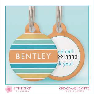 Bold Stripes Personalised Pet Tag