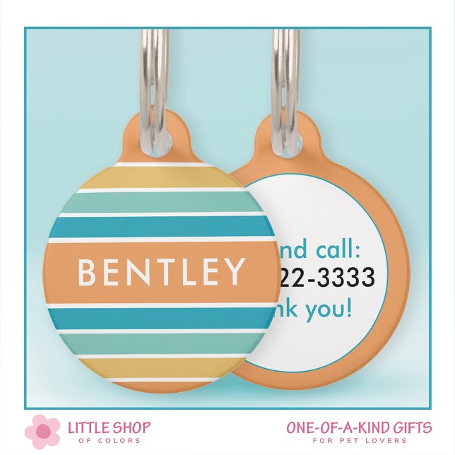 Bold Stripes Personalised Pet Tag (Creator Uploaded)