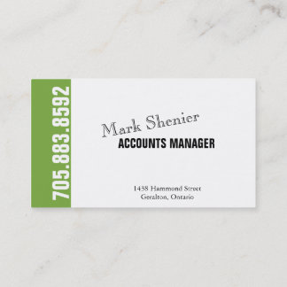 Bold Stylish Accountant Simple Green Business Card