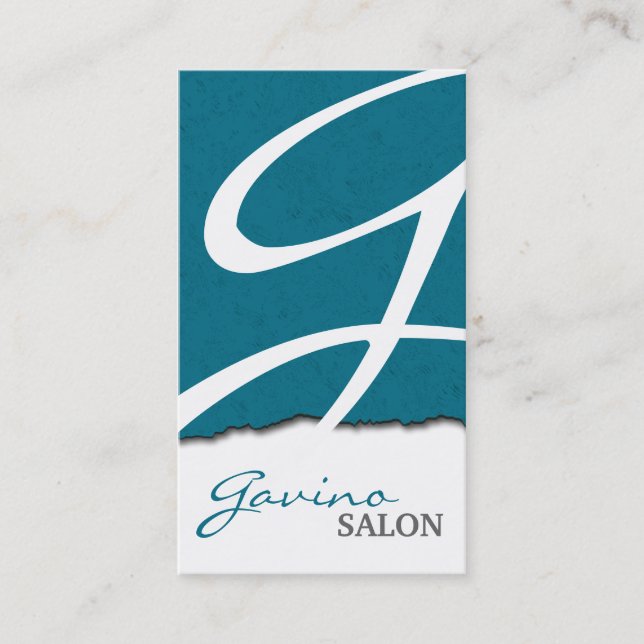 Bold Stylish & Modern Monogram Salon Business Card (Front)