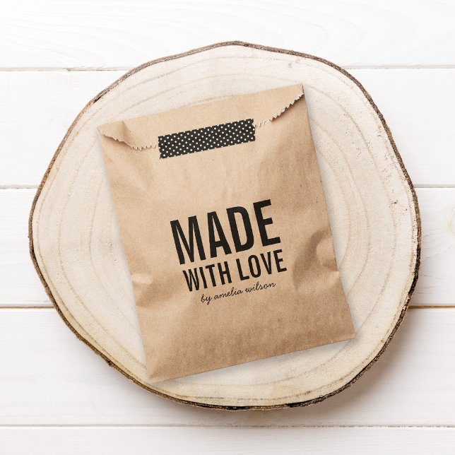 Bold Stylish Rustic Made with Love Favour Bags (Creator Uploaded)