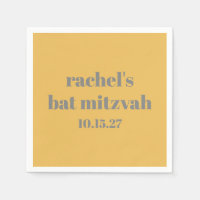 Bold Stylish Yellow Grey Custom Bat Mitzvah