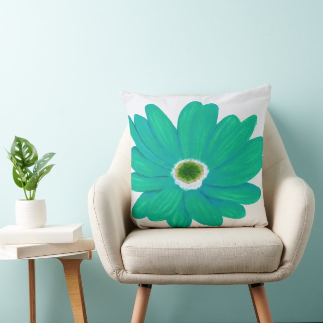 Bold Summer Floral Throw Pillow (Chair)