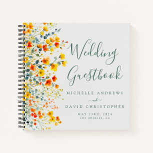 Bold Summer Floral Wedding Guest Book