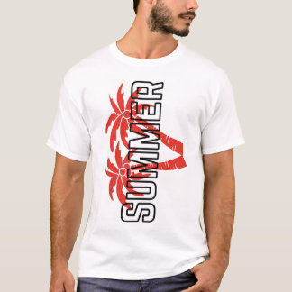 Bold Summer Graphic T-Shirt | Red tropical 