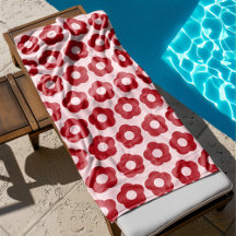 Bold Summer Pink and Red Floral Pattern Retro