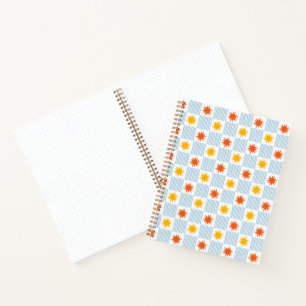 Bold Sunburst Striped Chequerboard Notebook - M