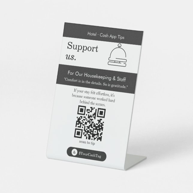  Bold Support Us QR Code Sign  (Front)