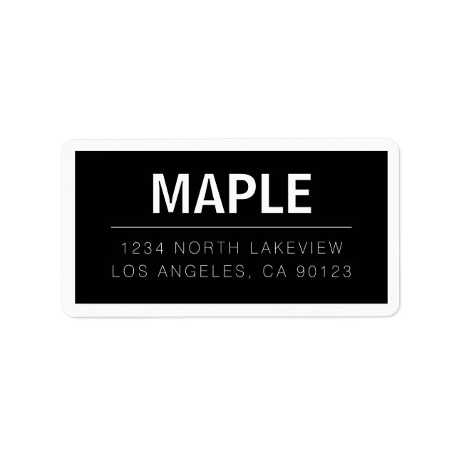 Bold Surname or Business Brand | Text w/Border Label (Front)