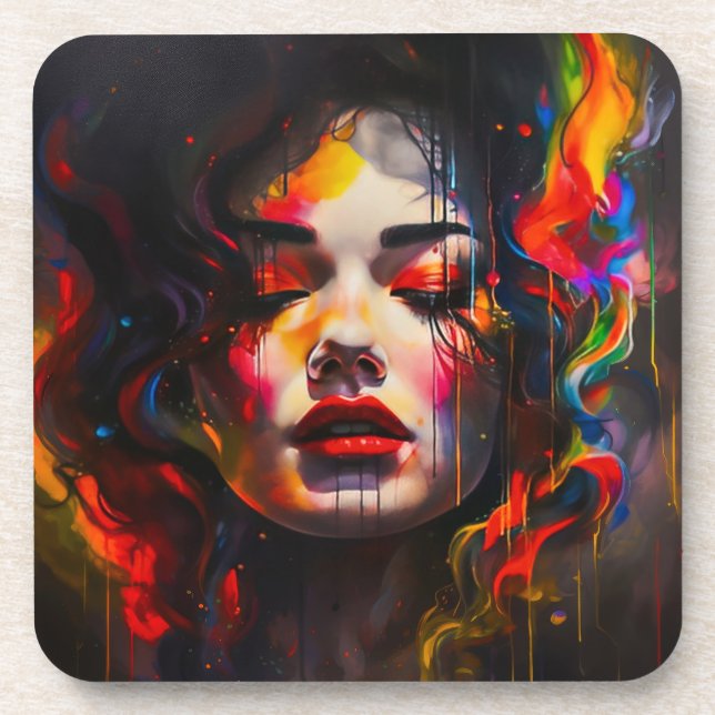 Bold Surreal Portrait  Coaster (Front)