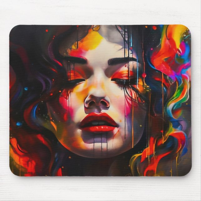 Bold Surreal Portrait  Mouse Pad (Front)