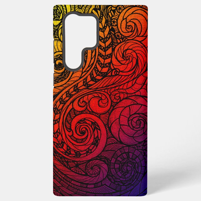Bold Swirl Doodle Samsung Galaxy S22 Ultra Case (Back)