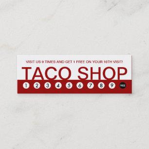 bold TACO SHOP customer loyalty Card