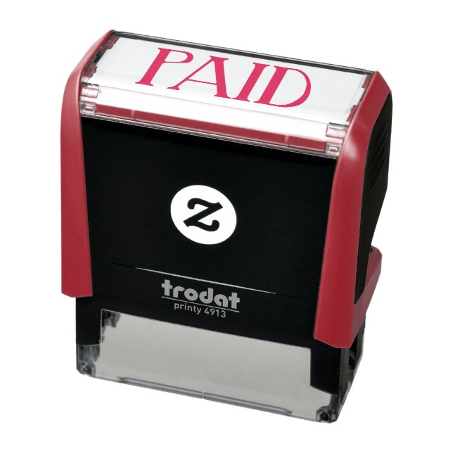 Bold Tall Letters PAID General Business Red Ink Self-inking Stamp (Product)