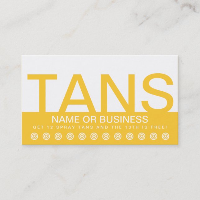 bold TANS customer loyalty card (Front)