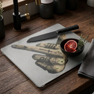 Bold Tattooed Rebel Hand Cutting Board