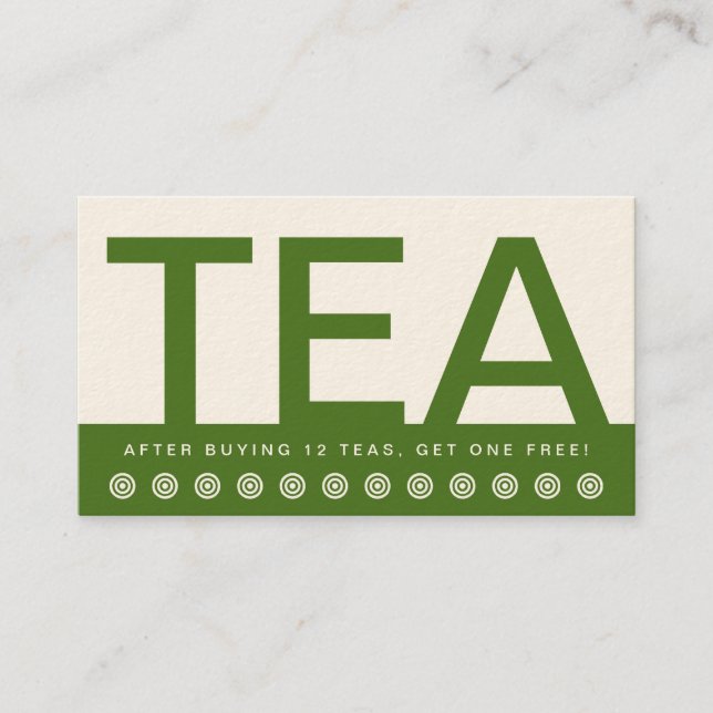 bold TEA HOUSE customer loyalty card (Front)