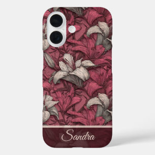 Bold Teacher Appreciation Gift Lilies Custom iPhone 16 Case