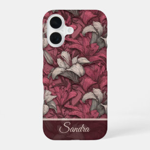 Bold Teacher Appreciation Gift Lilies Custom iPhone 16 Case