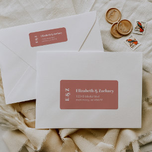 Bold Terracotta Wedding Return Address