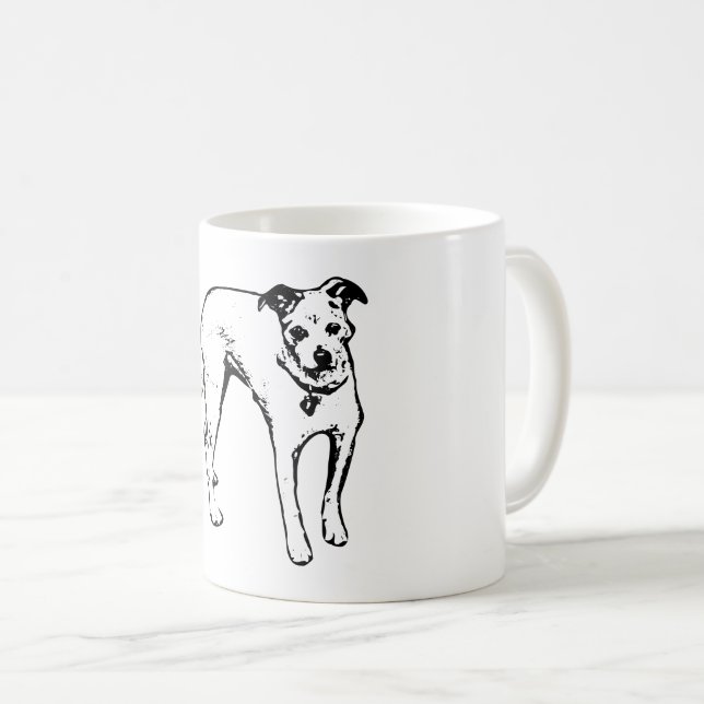 Bold Terrier Mix Portrait Mug (Front Right)
