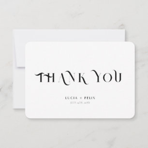 Bold Text Black and White Modern Thank You Card