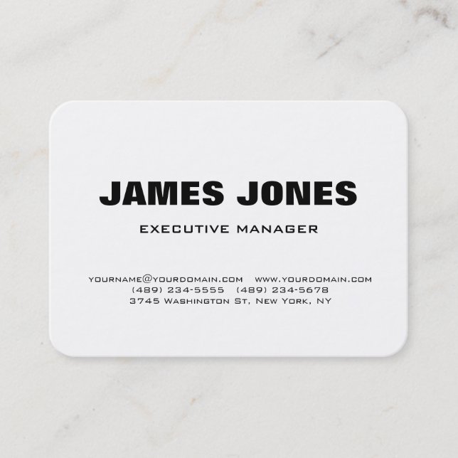 Bold Text Black White Stylish Modern Professional Business Card (Front)