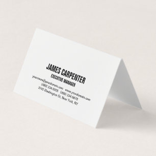 Bold Text Black White Unique Modern Professional Business Card