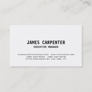 Bold Text Black White Unique Modern Professional Business Card