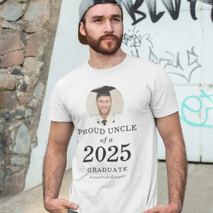 Bold Text Photo Proud Uncle of 2024 Graduate T-Shirt