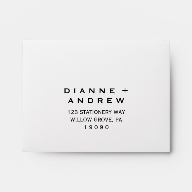 Bold Text Printed Address RSVP Envelopes (Front)
