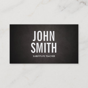 Bold Text Substitute Teacher Business Card