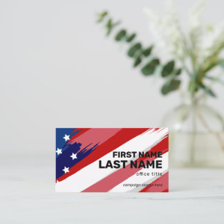 Bold Text US Flag Election Campaign Business Card