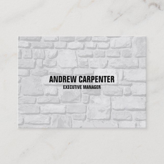 Bold Text Wall Stones Unique Modern Professional Business Card (Front)