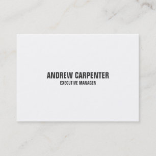 Bold Text White Unique Modern Professional Business Card