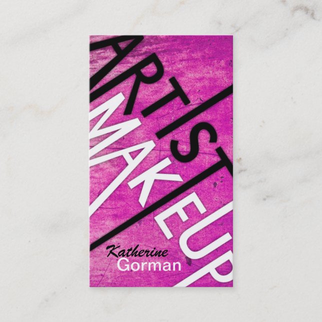 Bold Textured Makeup Artist Business Cards (Front)