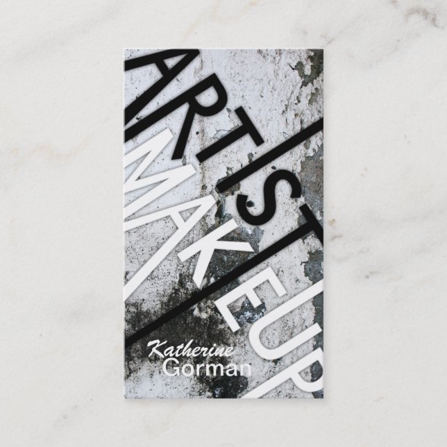 Bold Textured Makeup Artist Business Cards (Front)