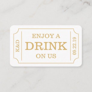 Bold Ticket Style "Enjoy A Drink On Us" Template