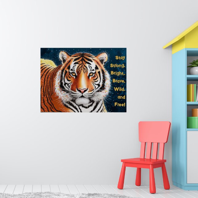 Bold Tiger Portrait for Young Animal Lovers Poster (Nursery 1)
