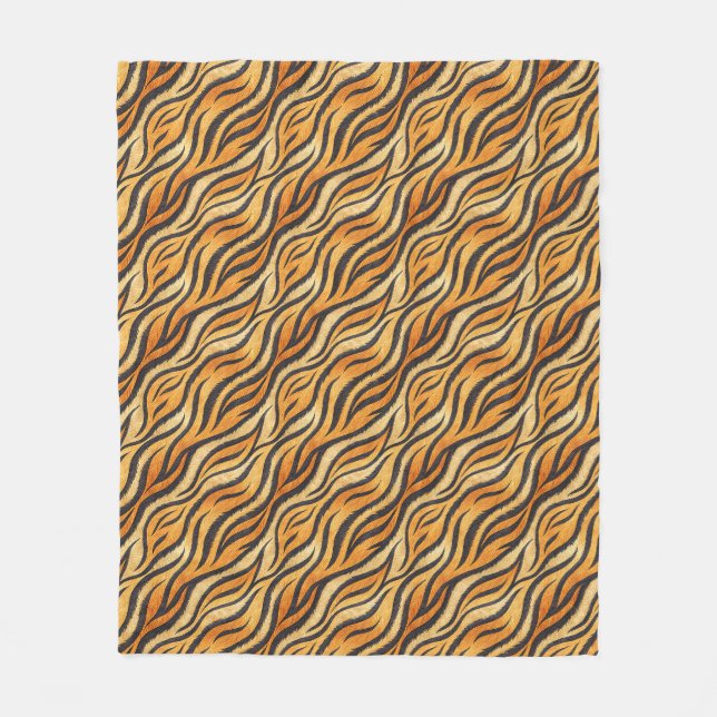 Bold Tiger Stripe Pattern – Exotic Animal Print Fleece Blanket (Front)