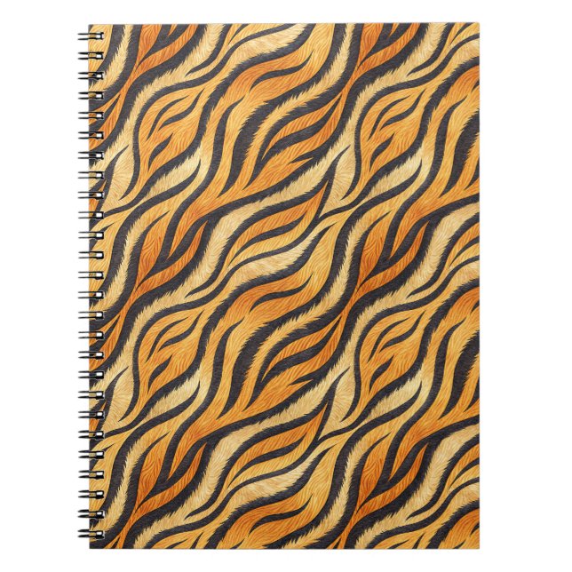 Bold Tiger Stripe Pattern – Exotic Animal Print Notebook (Front)