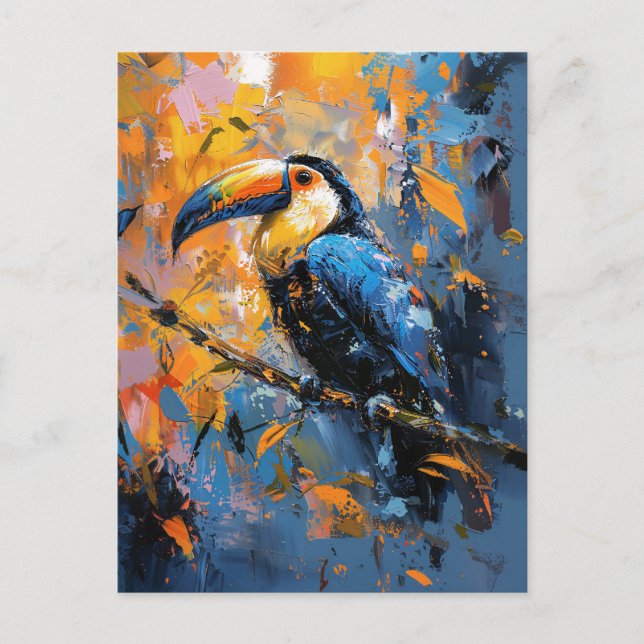 Bold Toucan Oil Painting Postcard (Front)