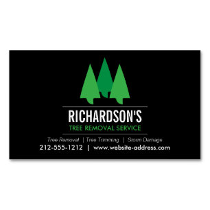 Bold Tree Service Logo Green/Black Magnetic Business Card