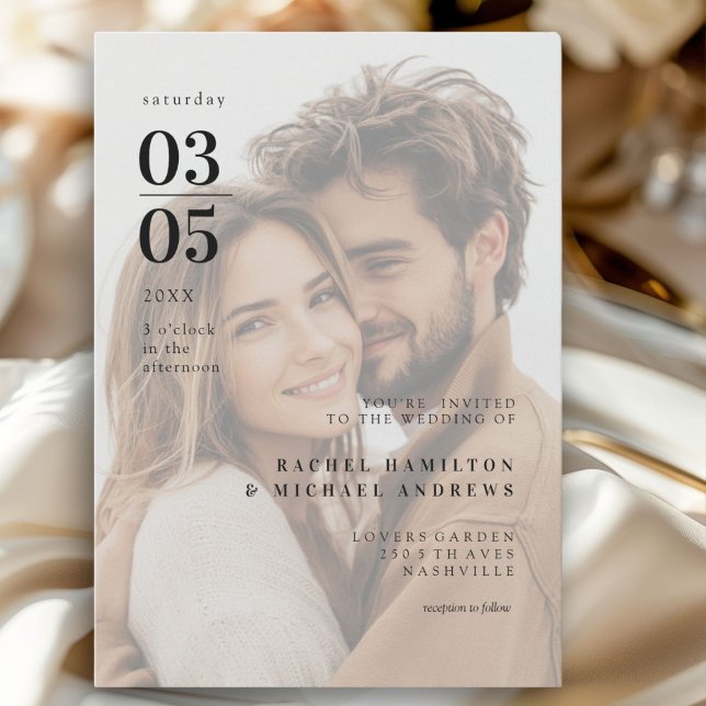 Bold Trending Photo Wedding Invitation (Bold, Minimal, Trending, Photo, Wedding Invitation)